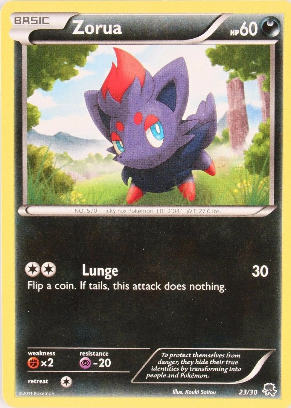 Zorua (23/30) [Black & White: Trainer Kit - Zoroark] | Rock City Comics