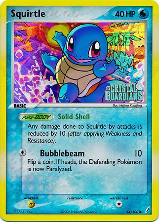 Squirtle (64/100) (Stamped) [EX: Crystal Guardians] | Rock City Comics