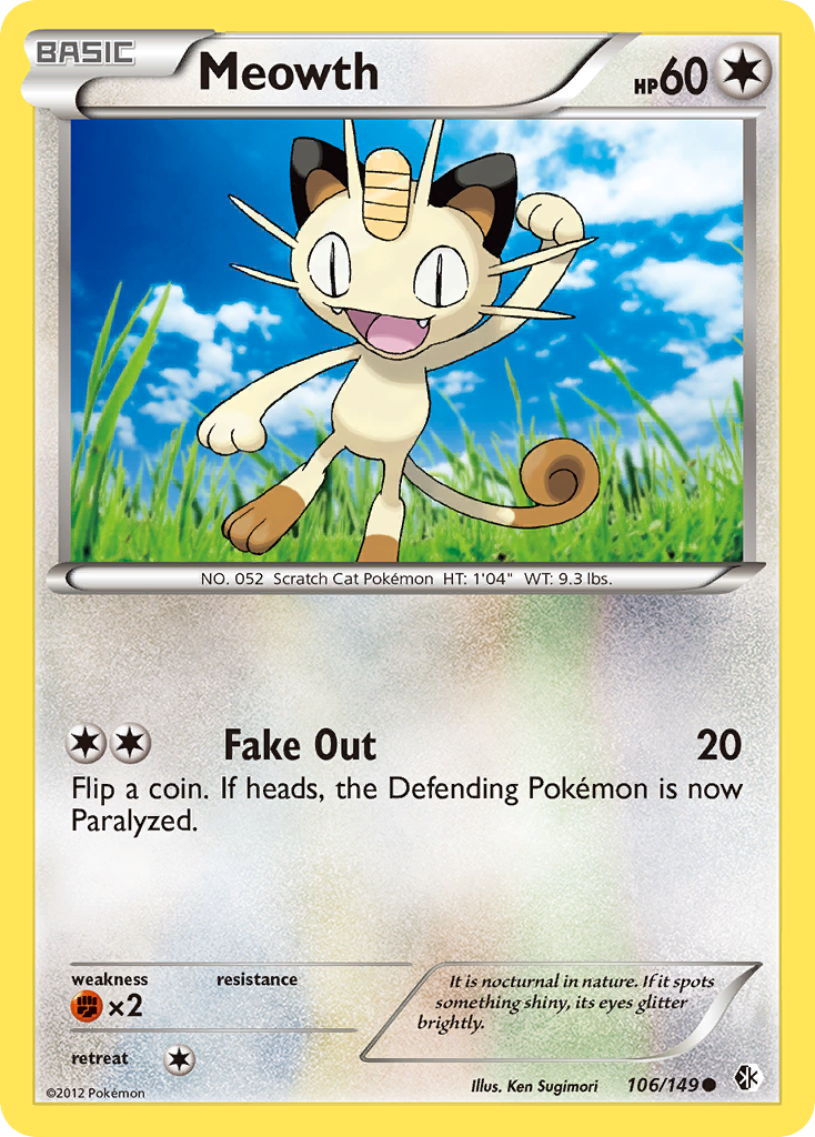 Meowth (106/149) [Black & White: Boundaries Crossed] | Rock City Comics