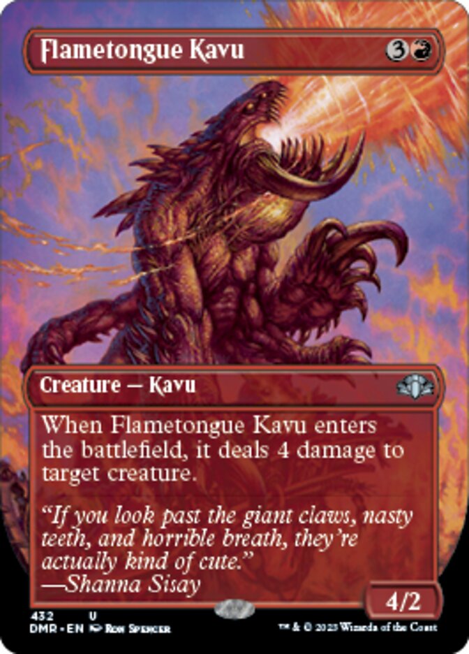 Flametongue Kavu (Borderless Alternate Art) [Dominaria Remastered] | Rock City Comics