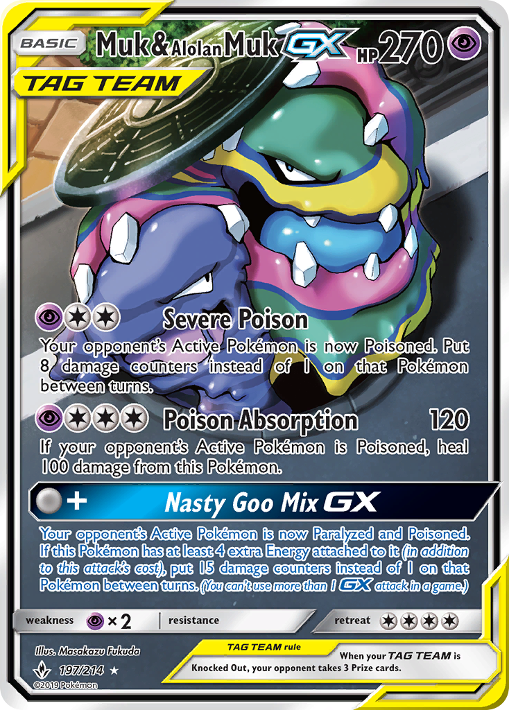 Muk & Alolan Muk GX (197/214) [Sun & Moon: Unbroken Bonds] | Rock City Comics