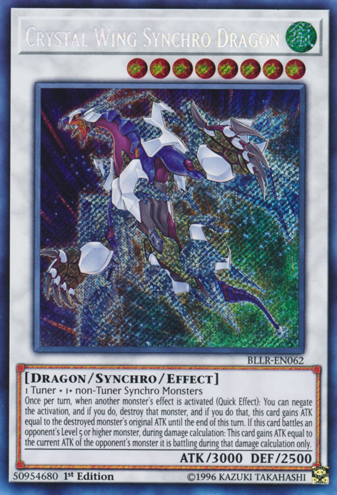 Crystal Wing Synchro Dragon [BLLR-EN062] Secret Rare | Rock City Comics