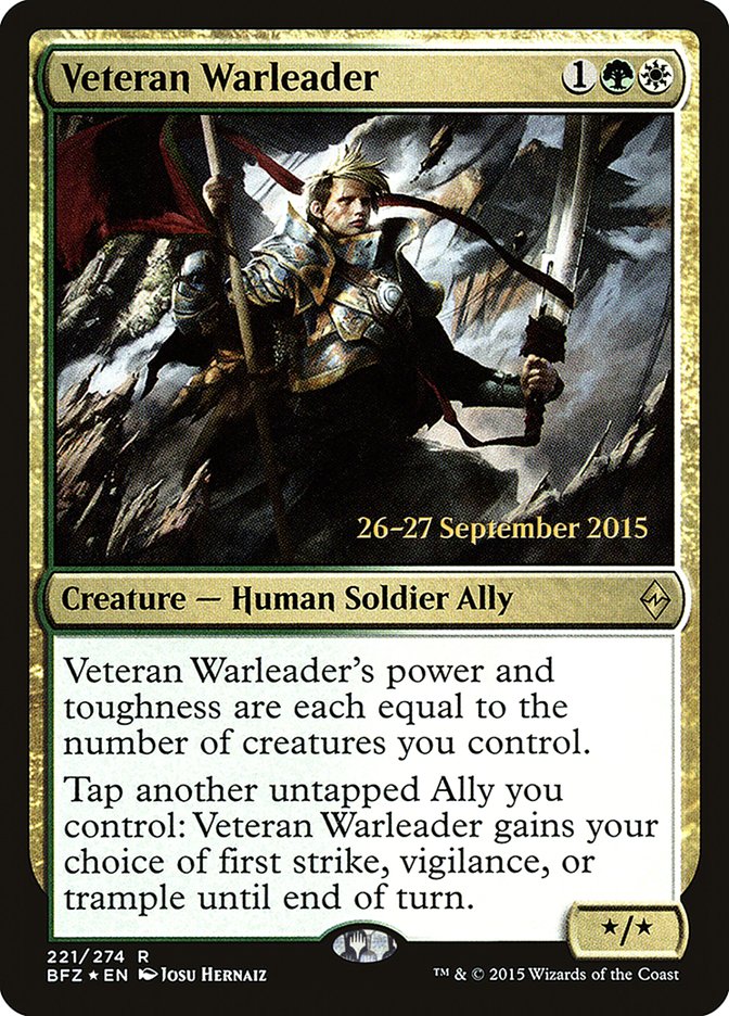 Veteran Warleader  [Battle for Zendikar Prerelease Promos] | Rock City Comics