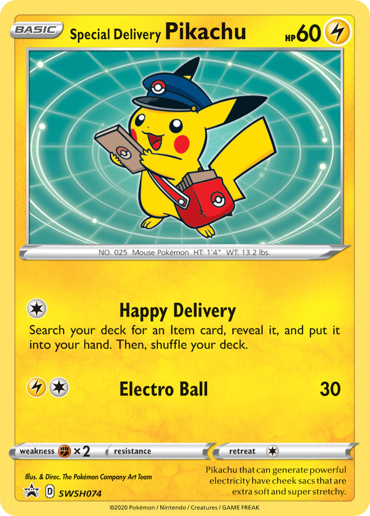 Special Delivery Pikachu (SWSH074) [Sword & Shield: Black Star Promos] | Rock City Comics