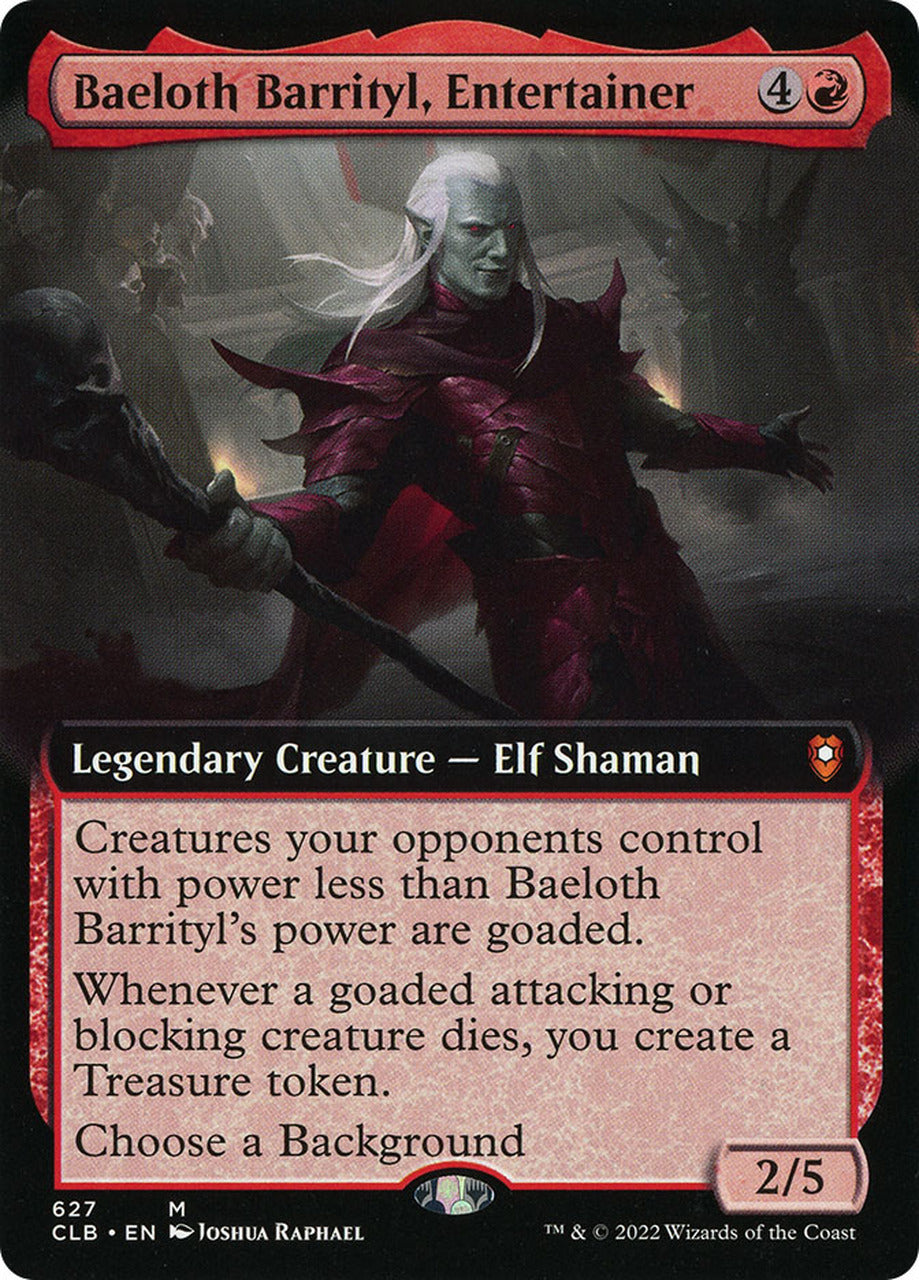 Baeloth Barrityl, Entertainer (Extended Art) [Commander Legends: Battle for Baldur's Gate] | Rock City Comics