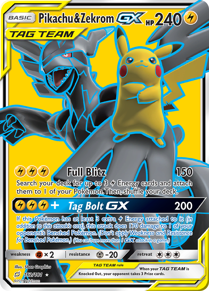 Pikachu & Zekrom GX (162/181) [Sun & Moon: Team Up] | Rock City Comics