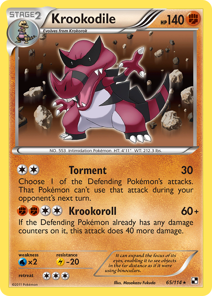 Krookodile (65/114) [Black & White: Base Set] | Rock City Comics