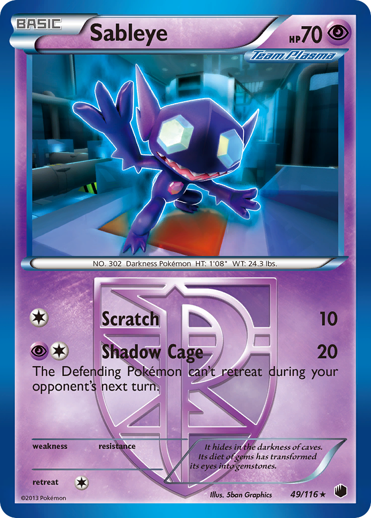 Sableye (49/116) [Black & White: Plasma Freeze] | Rock City Comics