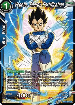 Vegeta, Energy Fortification (Uncommon) [BT13-040] | Rock City Comics