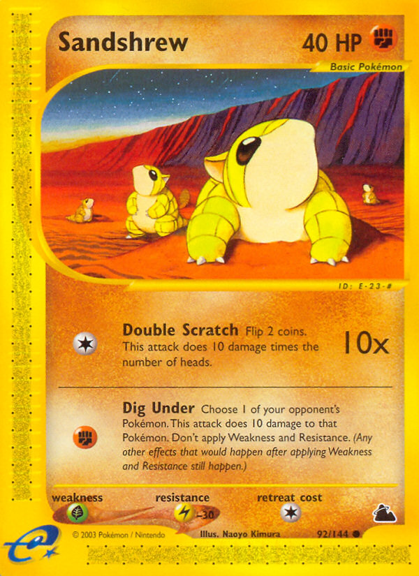 Sandshrew (92/144) [Skyridge] | Rock City Comics