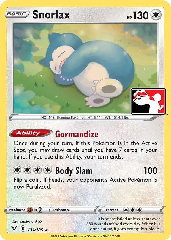 Snorlax (131/185) [Prize Pack Series One] | Rock City Comics