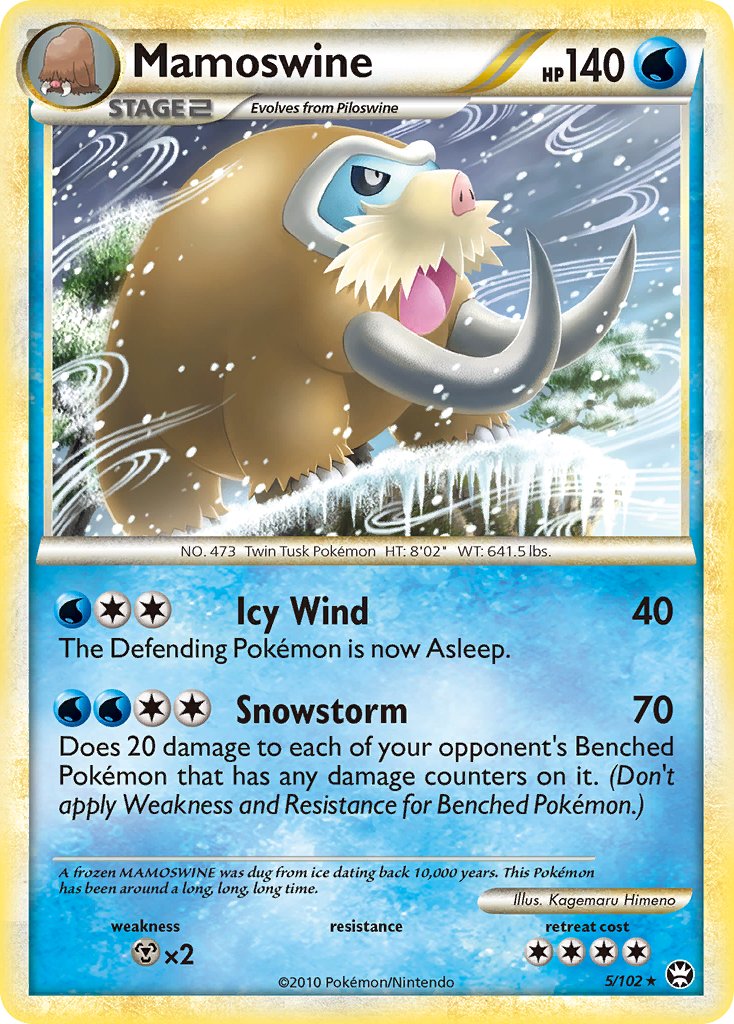 Mamoswine (5/102) (Cracked Ice Holo) (Theme Deck Exclusive) [HeartGold & SoulSilver: Triumphant] | Rock City Comics