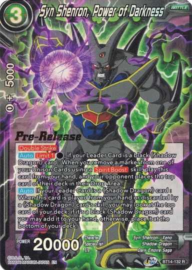 Syn Shenron, Power of Darkness (BT14-132) [Cross Spirits Prerelease Promos] | Rock City Comics