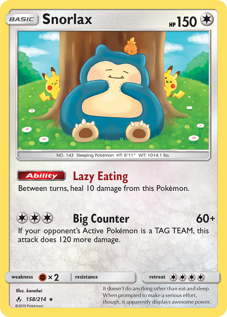 Snorlax (158/214) [Sun & Moon: Unbroken Bonds] | Rock City Comics