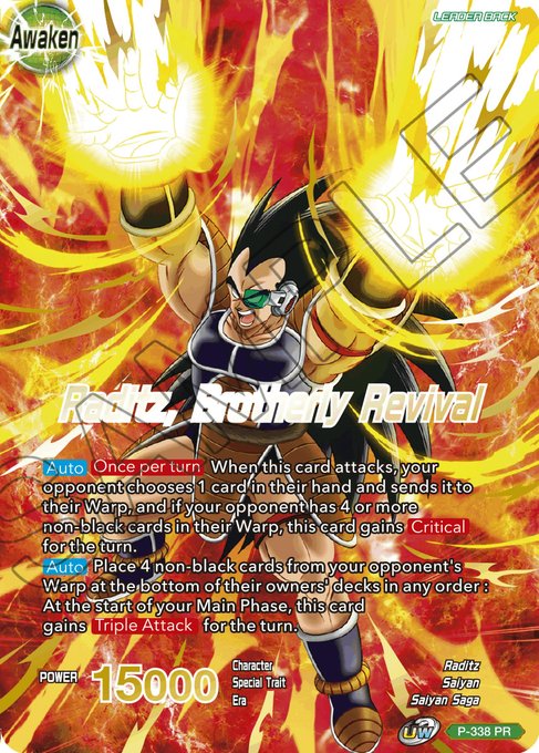 Raditz // Raditz, Brotherly Revival (Gold Stamped) (P-338) [Saiyan Showdown Prerelease Promos] | Rock City Comics