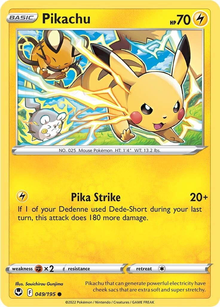 Pikachu (049/195) [Sword & Shield: Silver Tempest] | Rock City Comics