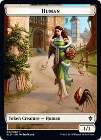 Human // Food (15) Double-sided Token [Throne of Eldraine Tokens] | Rock City Comics