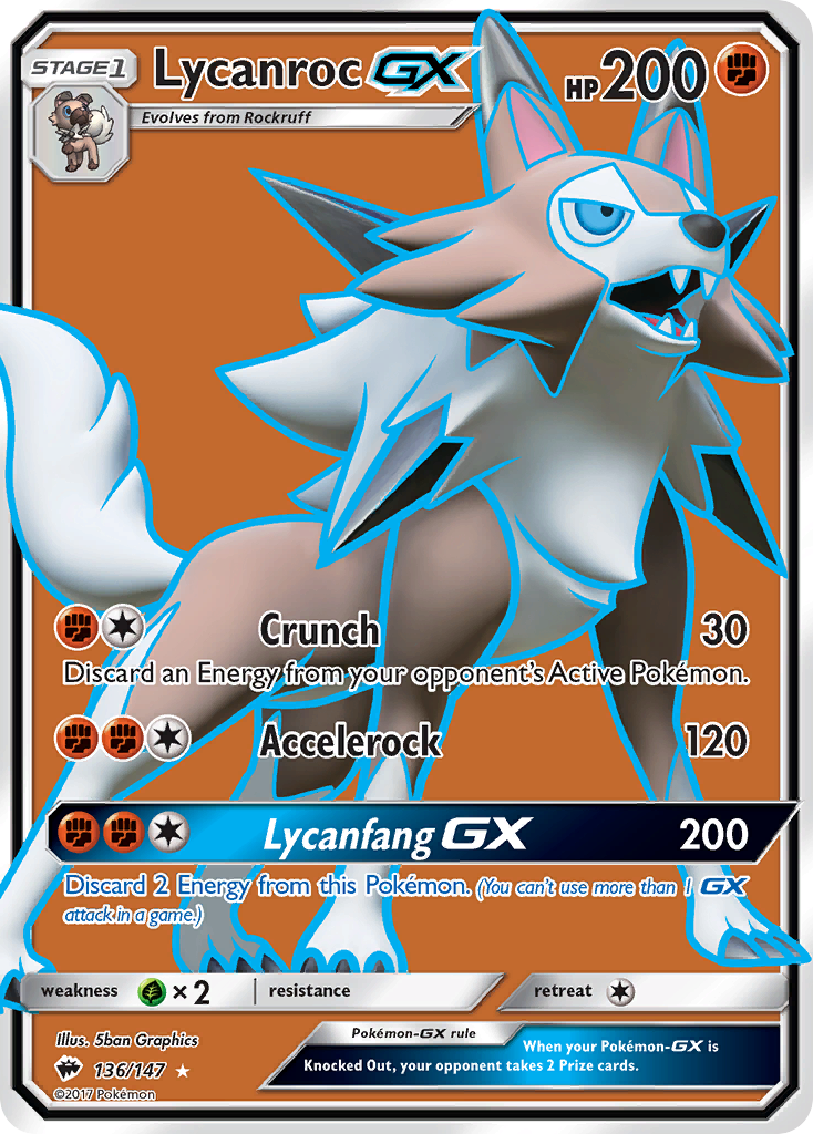 Lycanroc GX (136/147) [Sun & Moon: Burning Shadows] | Rock City Comics