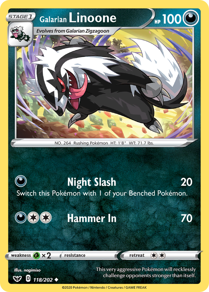 Galarian Linoone (118/202) [Sword & Shield: Base Set] | Rock City Comics