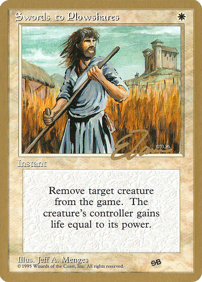 Swords to Plowshares (Eric Tam) (SB) [Pro Tour Collector Set] | Rock City Comics