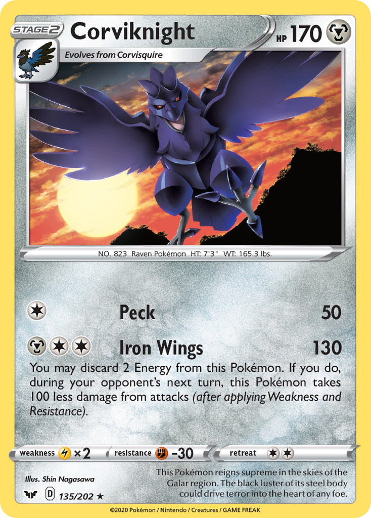 Corviknight (135/202) [Sword & Shield: Base Set] | Rock City Comics