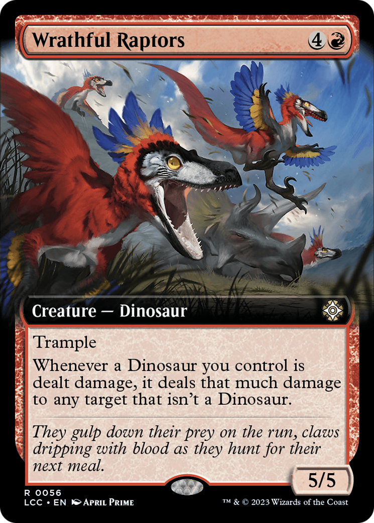 Wrathful Raptors (Extended Art) [The Lost Caverns of Ixalan Commander] | Rock City Comics