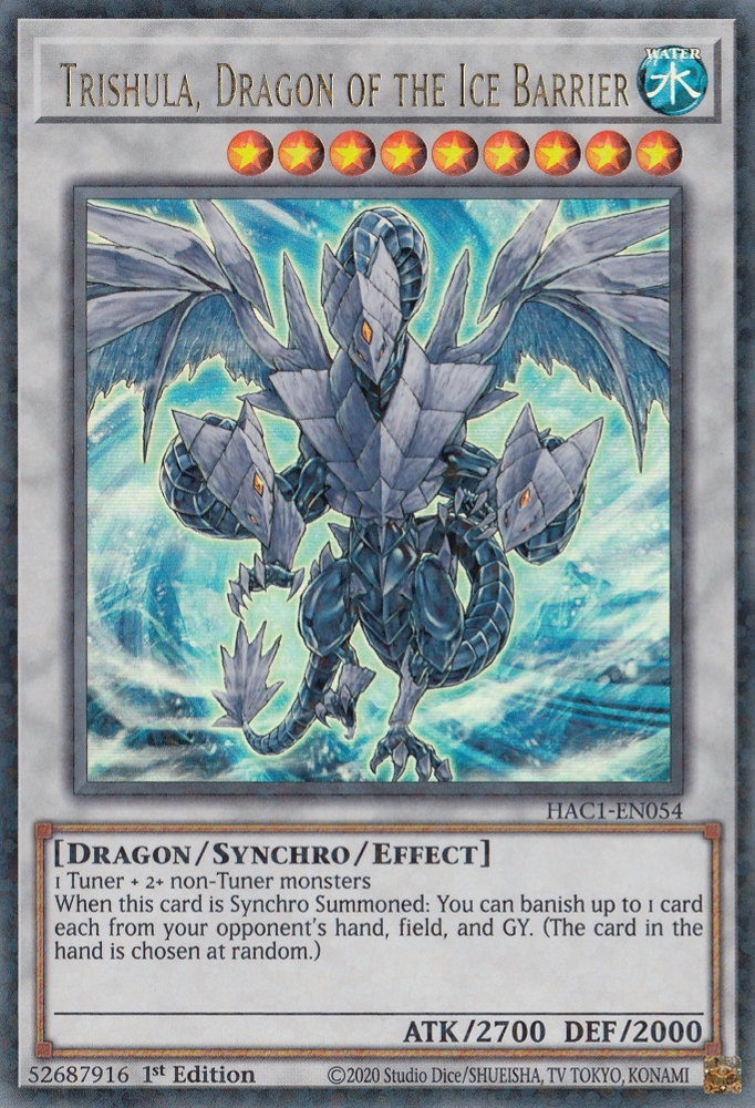 Trishula, Dragon of the Ice Barrier (Duel Terminal) [HAC1-EN054] Parallel Rare | Rock City Comics