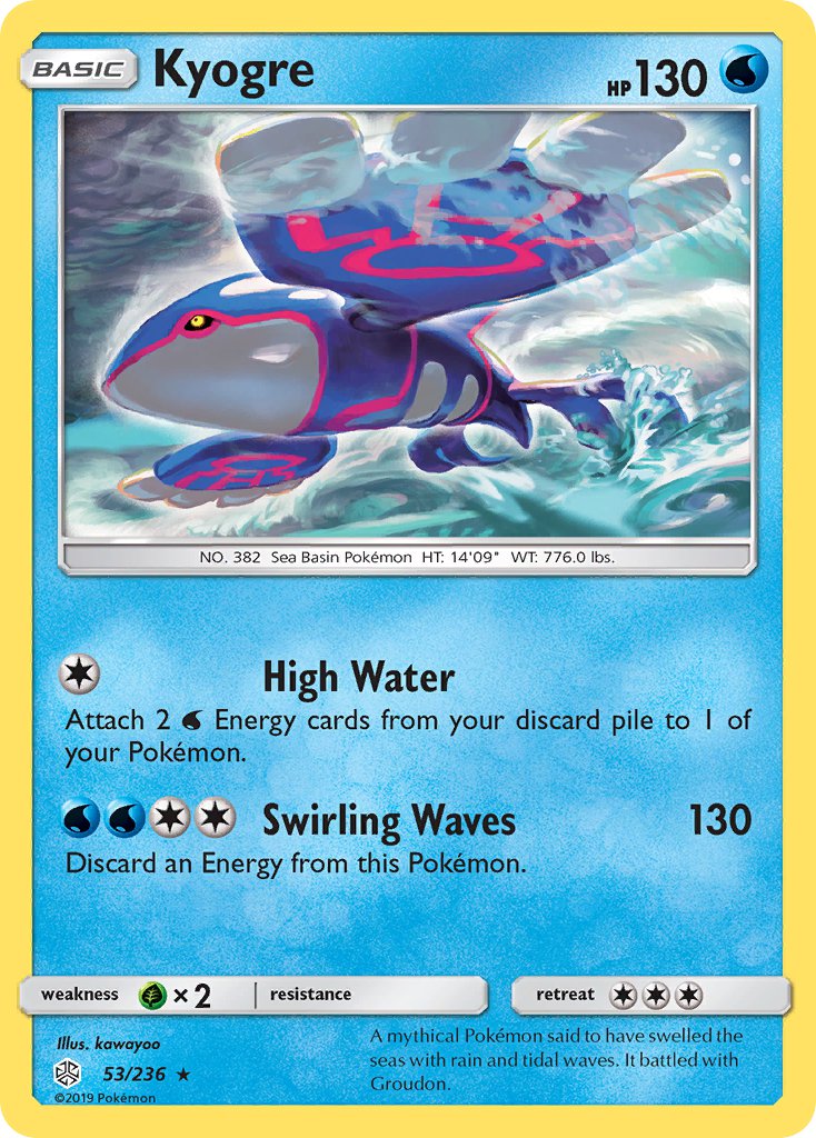 Kyogre (53/236) (Cracked Ice Holo) (Theme Deck Exclusive) [Sun & Moon: Cosmic Eclipse] | Rock City Comics