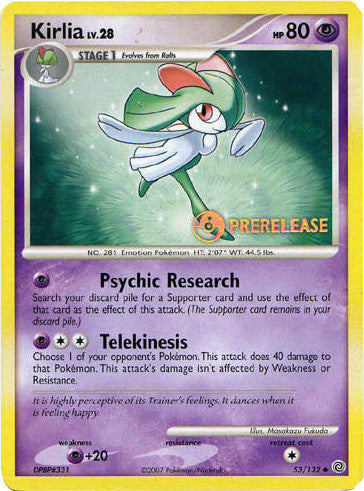 Kirlia (53/132) (Prerelease Promo) [Diamond & Pearl: Black Star Promos] | Rock City Comics