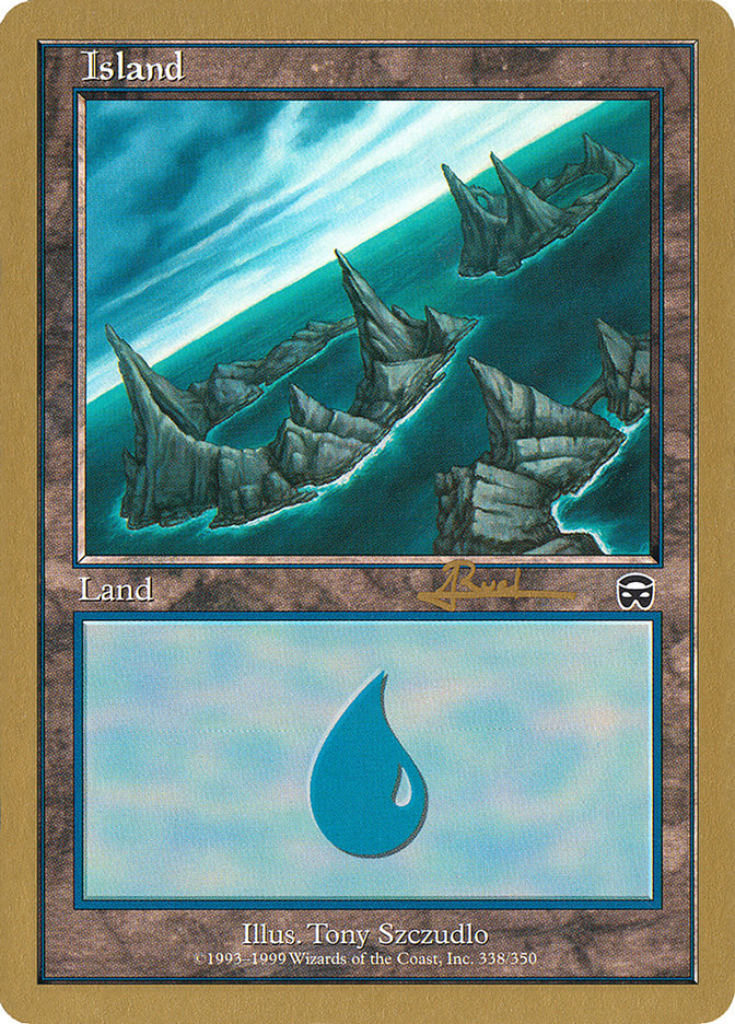 Island (ar338) (Antoine Ruel) [World Championship Decks 2001] | Rock City Comics