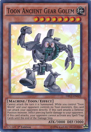 Toon Ancient Gear Golem [DRL2-EN022] Super Rare | Rock City Comics