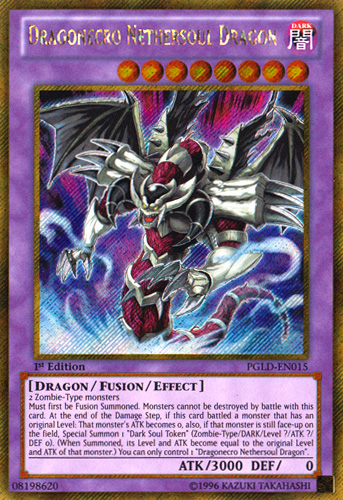 Dragonecro Nethersoul Dragon [PGLD-EN015] Gold Secret Rare | Rock City Comics