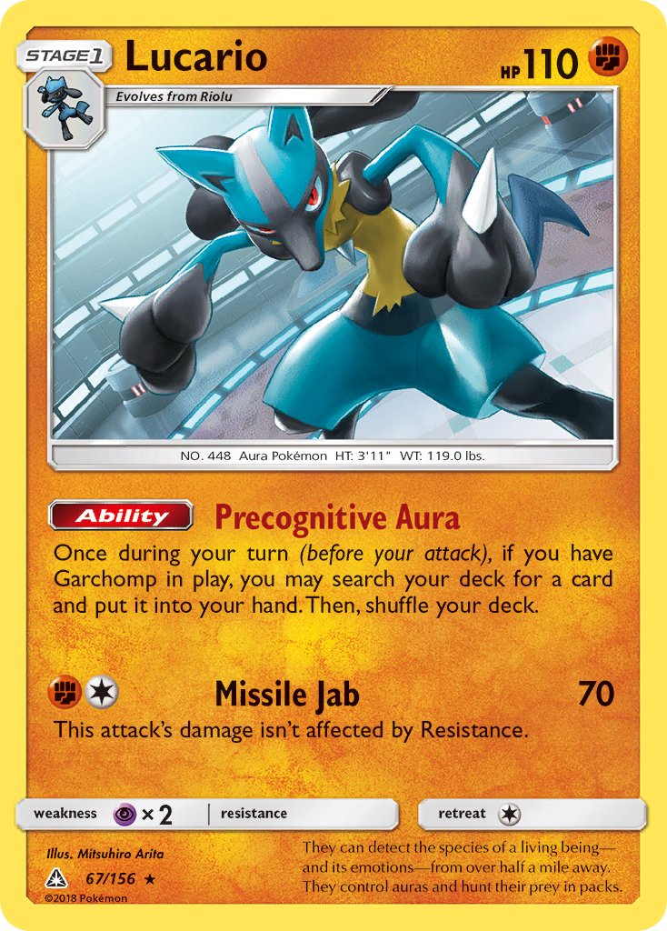 Lucario (67/156) (Theme Deck Exclusive) [Sun & Moon: Ultra Prism] | Rock City Comics