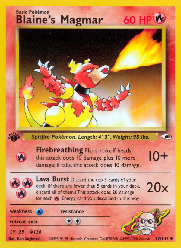 Blaine's Magmar (37/132) [Gym Heroes 1st Edition] | Rock City Comics