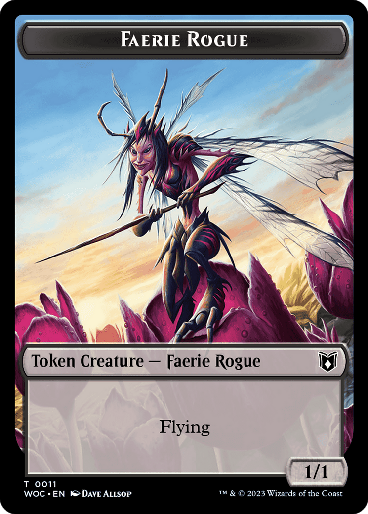 Faerie Rogue // Pirate (0011) Double-Sided Token [Wilds of Eldraine Commander Tokens] | Rock City Comics