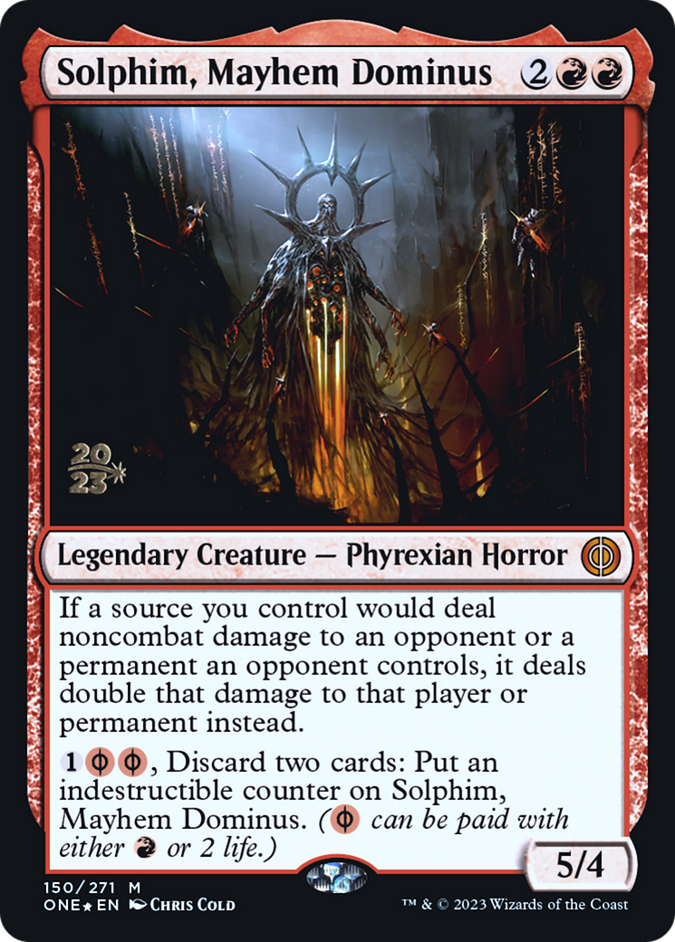 Solphim, Mayhem Dominus [Phyrexia: All Will Be One Prerelease Promos] | Rock City Comics