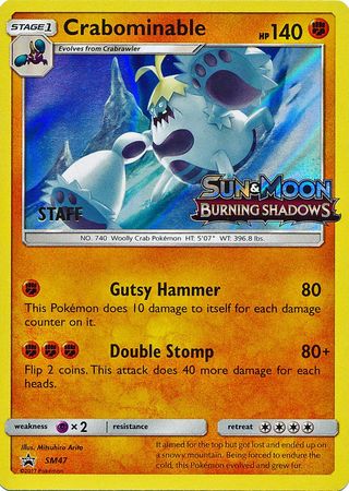 Crabominable (SM47) (Staff Prerelease Promo) [Sun & Moon: Black Star Promos] | Rock City Comics