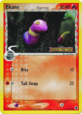 Ekans (47/101) (Delta Species) (Stamped) [EX: Dragon Frontiers] | Rock City Comics