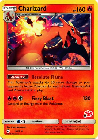 Charizard (3/70) (Charizard Stamp #39) [Battle Academy 2020] | Rock City Comics