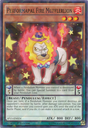 Performapal Fire Mufflerlion [SP15-EN024] Shatterfoil Rare | Rock City Comics