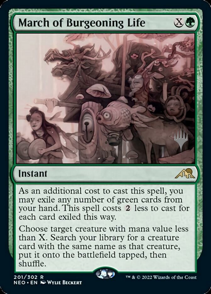 March of Burgeoning Life (Promo Pack) [Kamigawa: Neon Dynasty Promos] | Rock City Comics