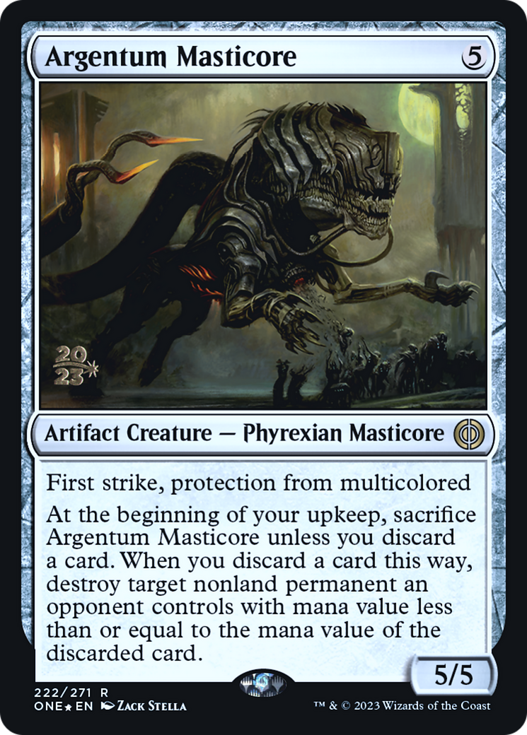 Argentum Masticore [Phyrexia: All Will Be One Prerelease Promos] | Rock City Comics