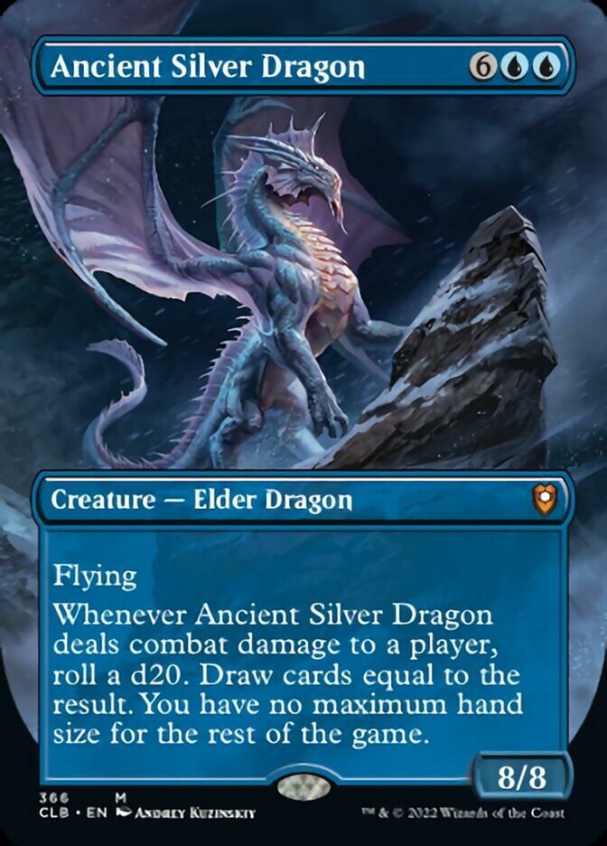 Ancient Silver Dragon (Borderless Alternate Art) [Commander Legends: Battle for Baldur's Gate] | Rock City Comics