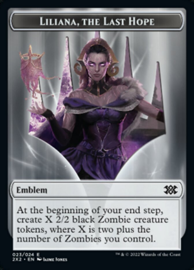 Liliana, the Last Hope Emblem // Spirit Double-sided Token [Double Masters 2022 Tokens] | Rock City Comics