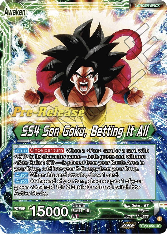 Son Goku // SS4 Son Goku, Betting It All (BT20-054) [Power Absorbed Prerelease Promos] | Rock City Comics