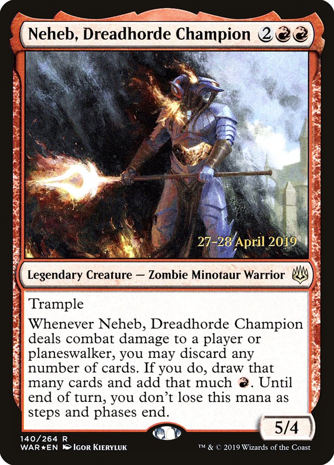 Neheb, Dreadhorde Champion  [War of the Spark Prerelease Promos] | Rock City Comics