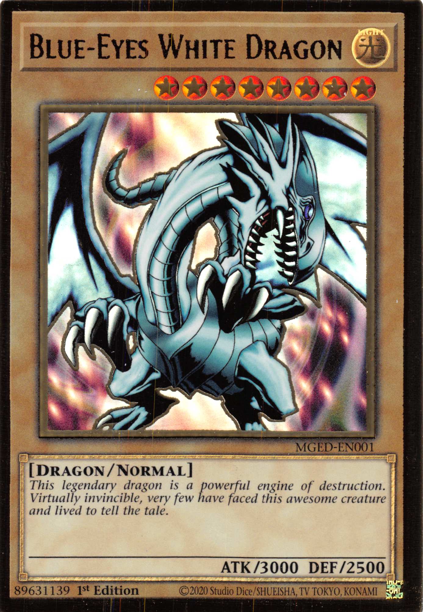 Blue-Eyes White Dragon (Alternate Art) [MGED-EN001] Gold Rare | Rock City Comics