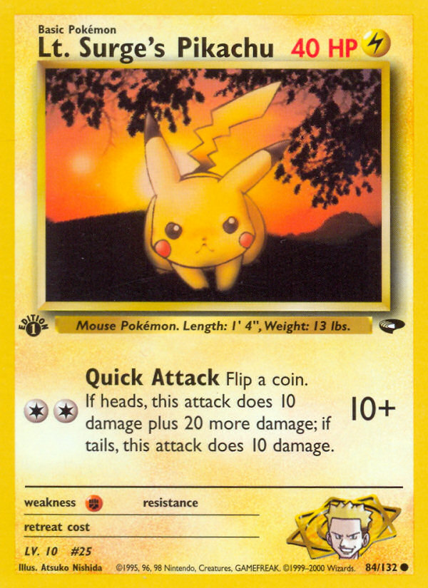 Lt. Surge's Pikachu (84/132) [Gym Challenge 1st Edition] | Rock City Comics