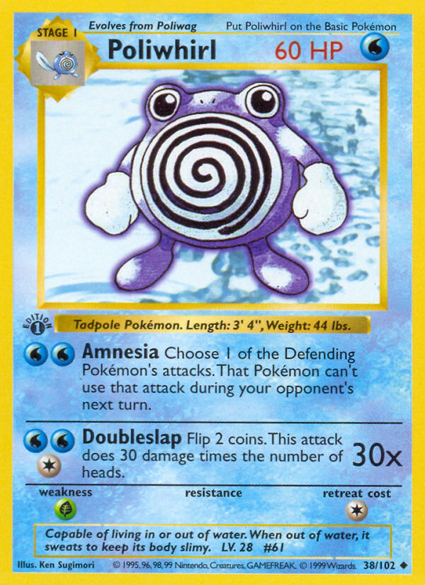 Poliwhirl (38/102) (Shadowless) [Base Set 1st Edition] | Rock City Comics