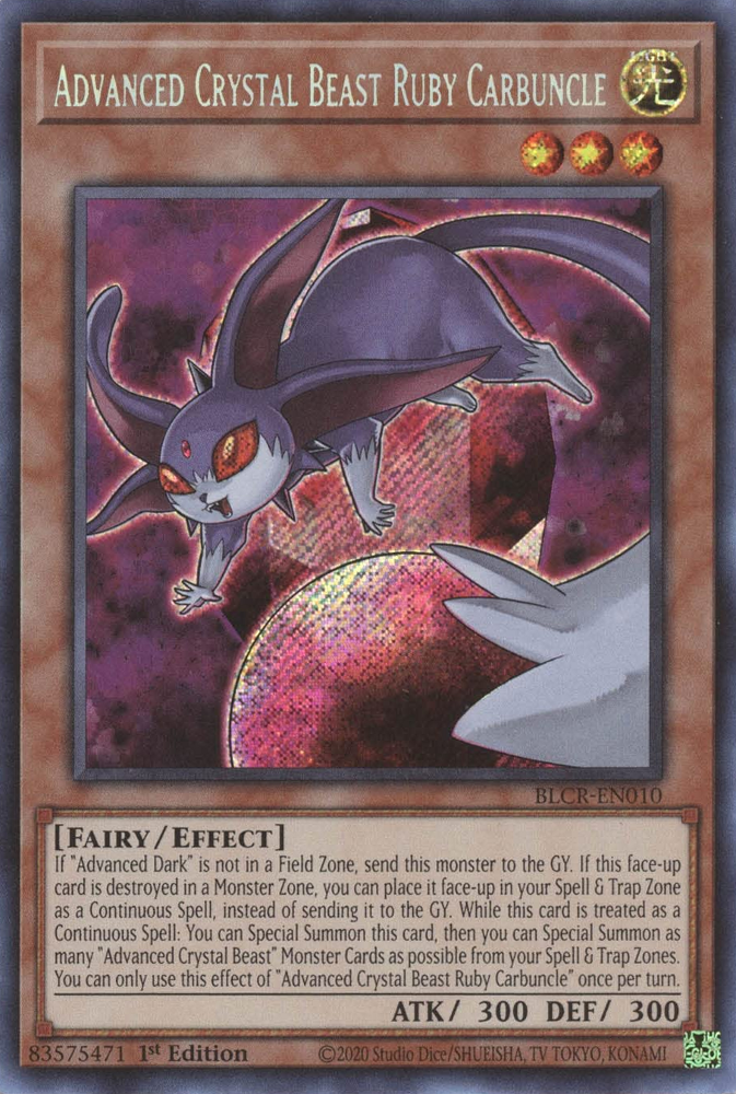 Advanced Crystal Beast Ruby Carbuncle [BLCR-EN010] Secret Rare | Rock City Comics